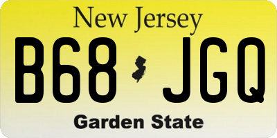NJ license plate B68JGQ