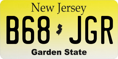 NJ license plate B68JGR