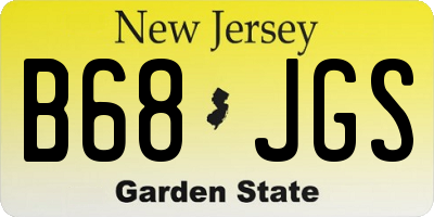 NJ license plate B68JGS