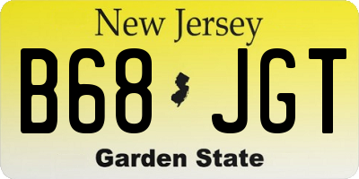 NJ license plate B68JGT