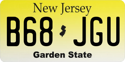NJ license plate B68JGU