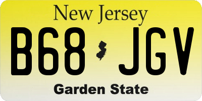 NJ license plate B68JGV