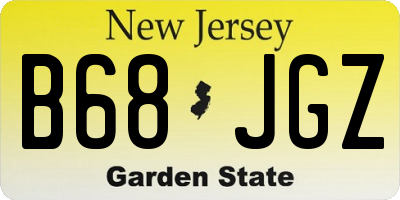 NJ license plate B68JGZ