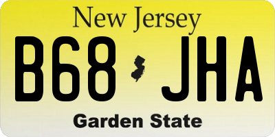 NJ license plate B68JHA