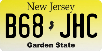 NJ license plate B68JHC