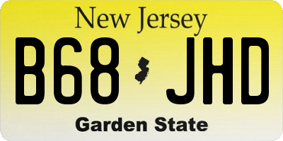 NJ license plate B68JHD