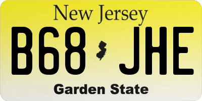 NJ license plate B68JHE