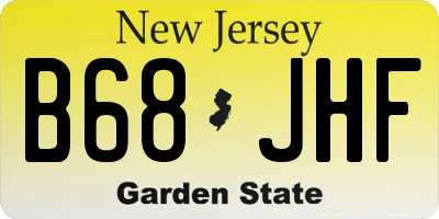 NJ license plate B68JHF