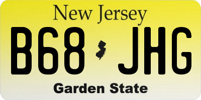NJ license plate B68JHG