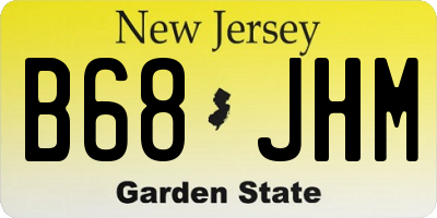 NJ license plate B68JHM