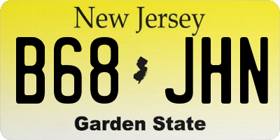NJ license plate B68JHN