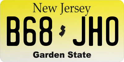 NJ license plate B68JHO