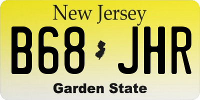 NJ license plate B68JHR