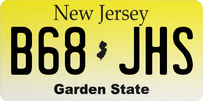 NJ license plate B68JHS