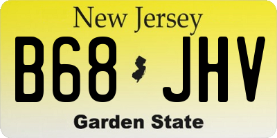 NJ license plate B68JHV