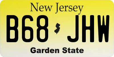 NJ license plate B68JHW
