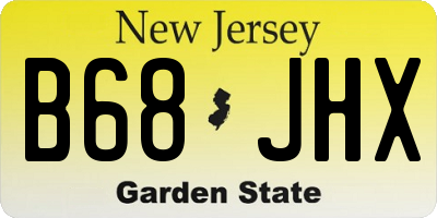 NJ license plate B68JHX