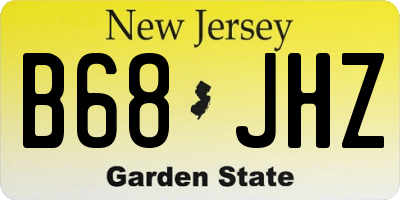 NJ license plate B68JHZ