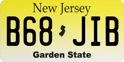NJ license plate B68JIB