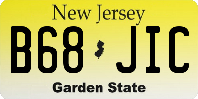 NJ license plate B68JIC