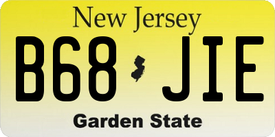 NJ license plate B68JIE