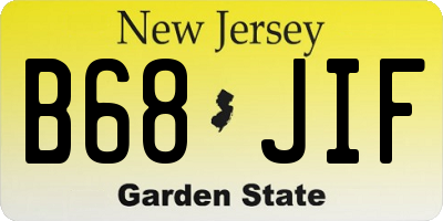 NJ license plate B68JIF