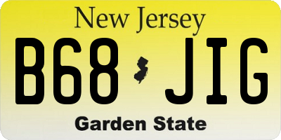 NJ license plate B68JIG