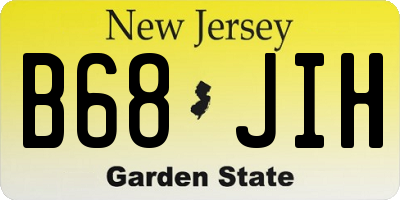 NJ license plate B68JIH