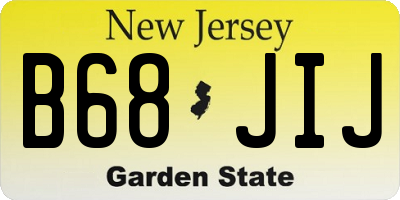 NJ license plate B68JIJ