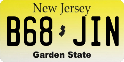 NJ license plate B68JIN