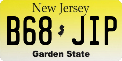 NJ license plate B68JIP