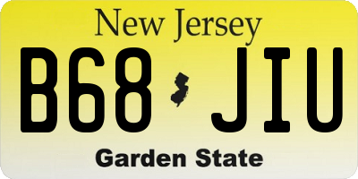 NJ license plate B68JIU