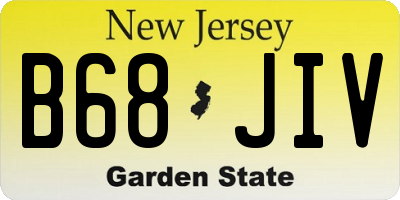 NJ license plate B68JIV
