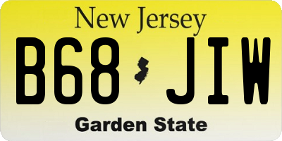 NJ license plate B68JIW