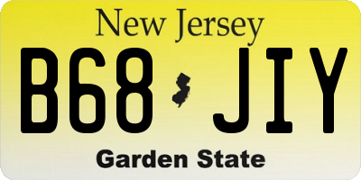 NJ license plate B68JIY