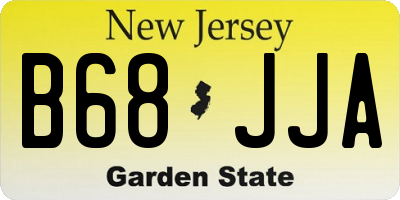 NJ license plate B68JJA