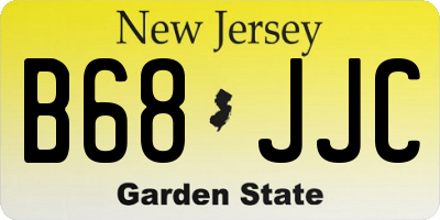 NJ license plate B68JJC
