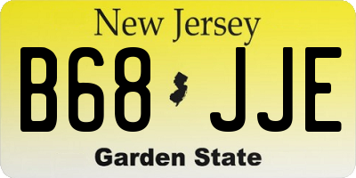 NJ license plate B68JJE