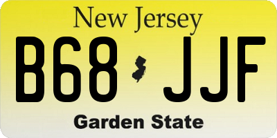 NJ license plate B68JJF