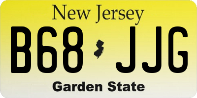 NJ license plate B68JJG