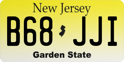 NJ license plate B68JJI