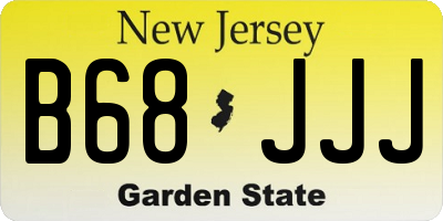 NJ license plate B68JJJ
