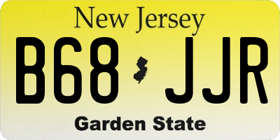 NJ license plate B68JJR