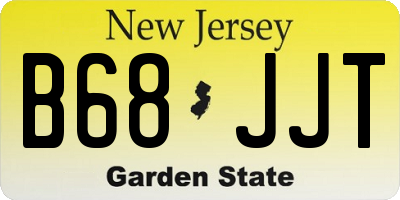 NJ license plate B68JJT