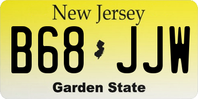 NJ license plate B68JJW