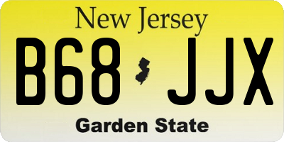 NJ license plate B68JJX