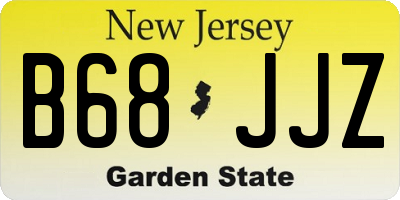 NJ license plate B68JJZ