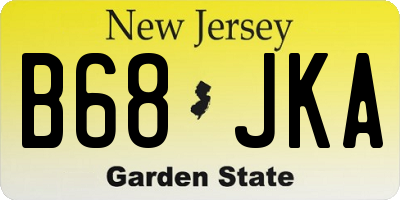 NJ license plate B68JKA
