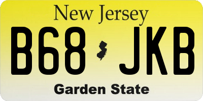 NJ license plate B68JKB