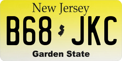 NJ license plate B68JKC